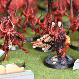 Chaos Demons of Khorne led by a Skulltaker and a Herald