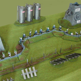 Fortified sci-fi defence line